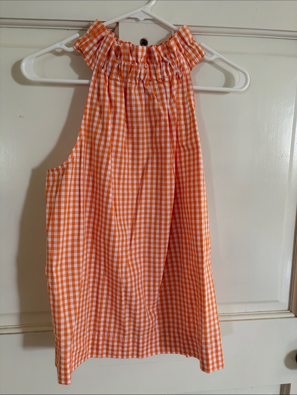 Orange Gingham Halter Neck Top
